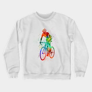 watercolor cycling triathlon Crewneck Sweatshirt